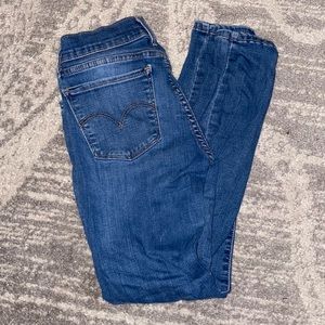 Super skinny blue jeans